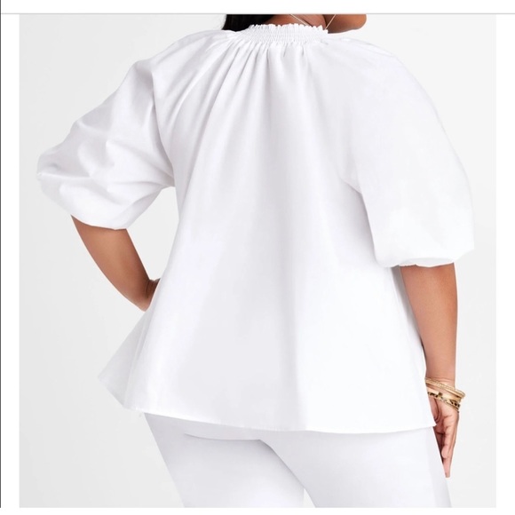 🆕 ASHLEY STEWART WHITE BLOUSE (18/20) NWT - Picture 2 of 6